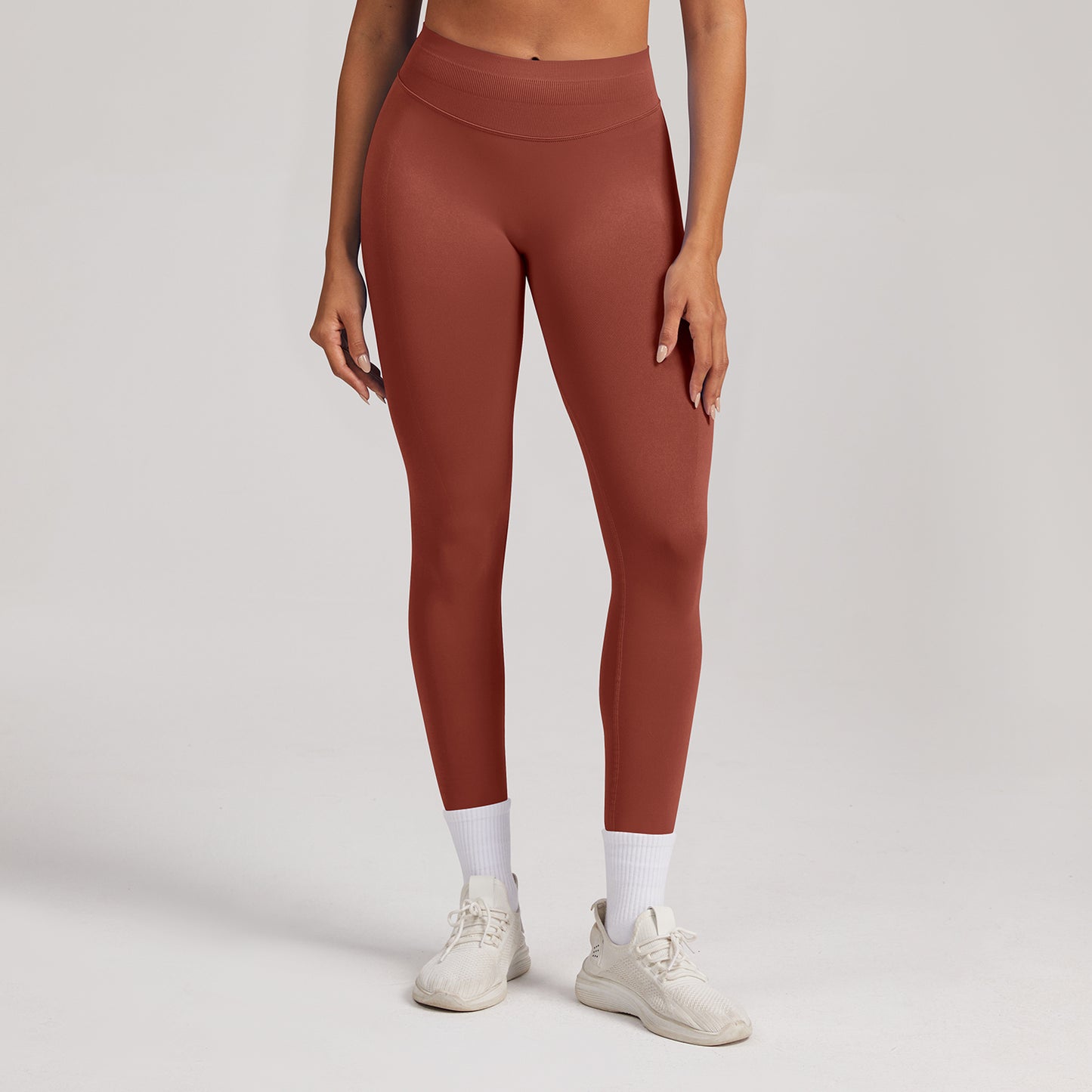 Leggings seamless a vita alta Sculptline, colore Rame Caramello