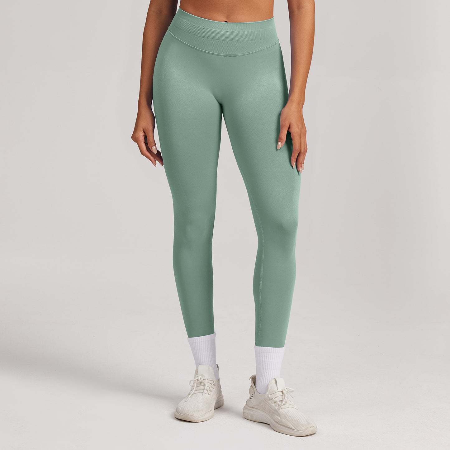 Leggings seamless a vita alta Sculptline, colore Verde Palma