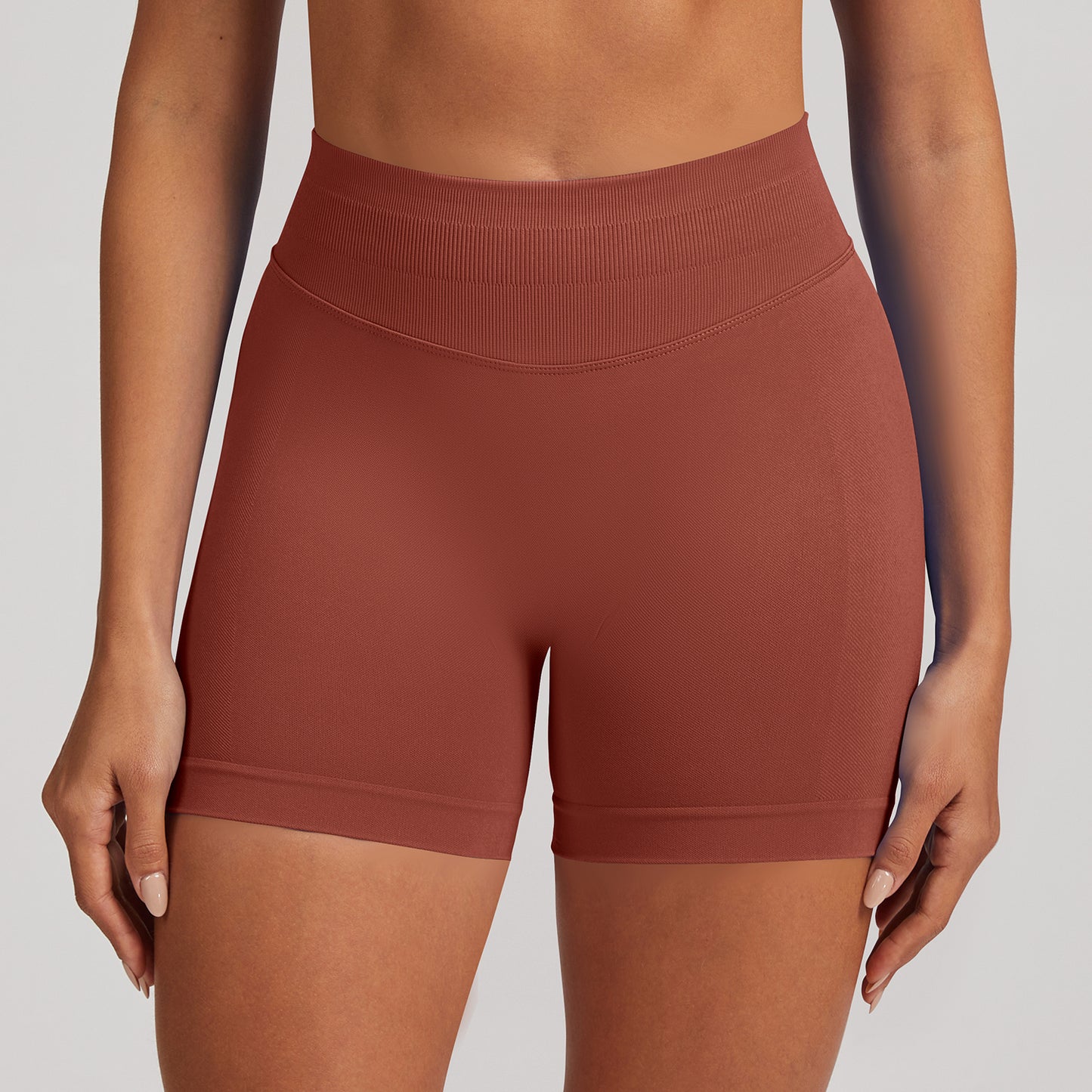 Short seamless a vita alta Sculptline, colore Rame Caramello