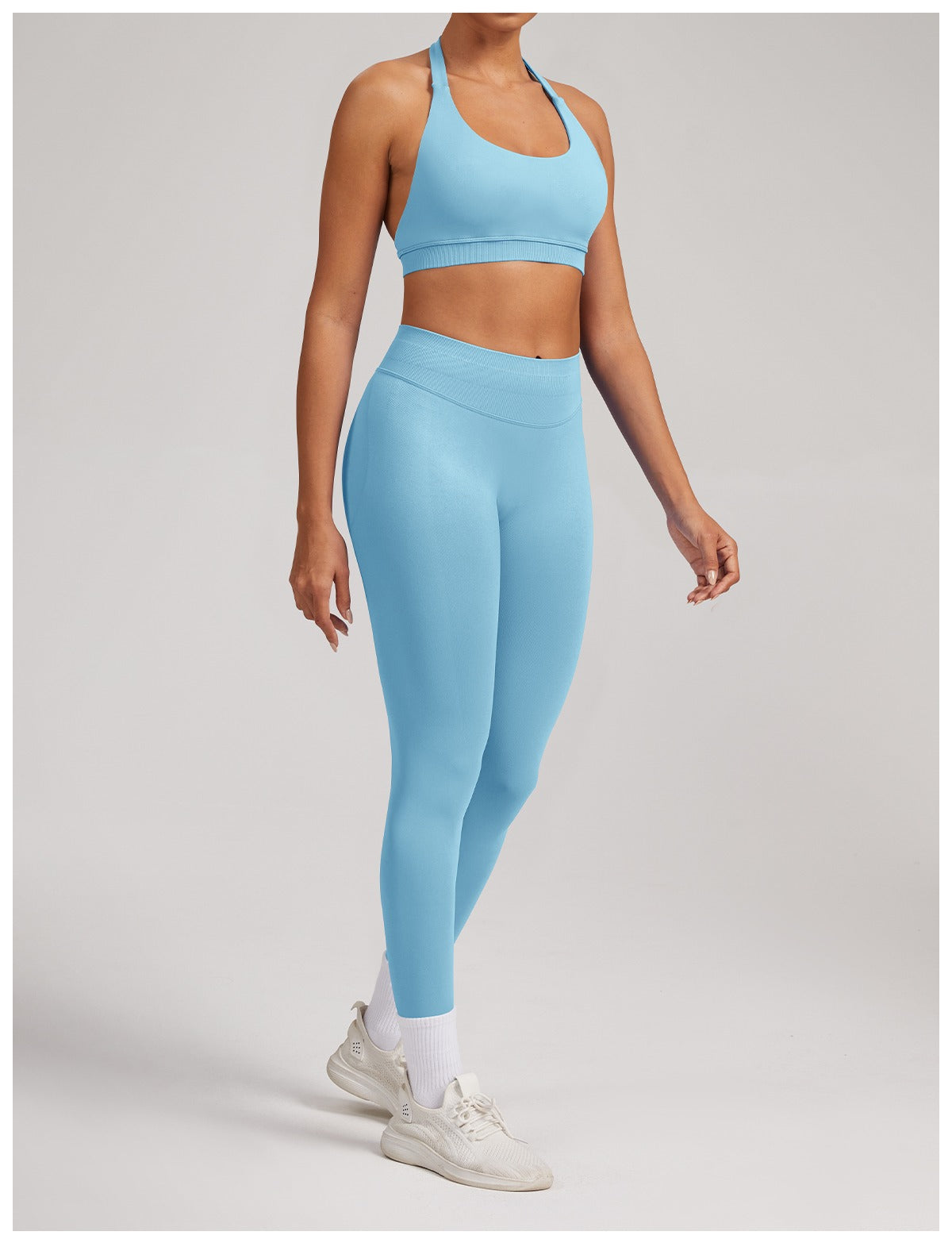 Leggings Sculptline™ Seconda Pelle — Celeste, indossato (2)