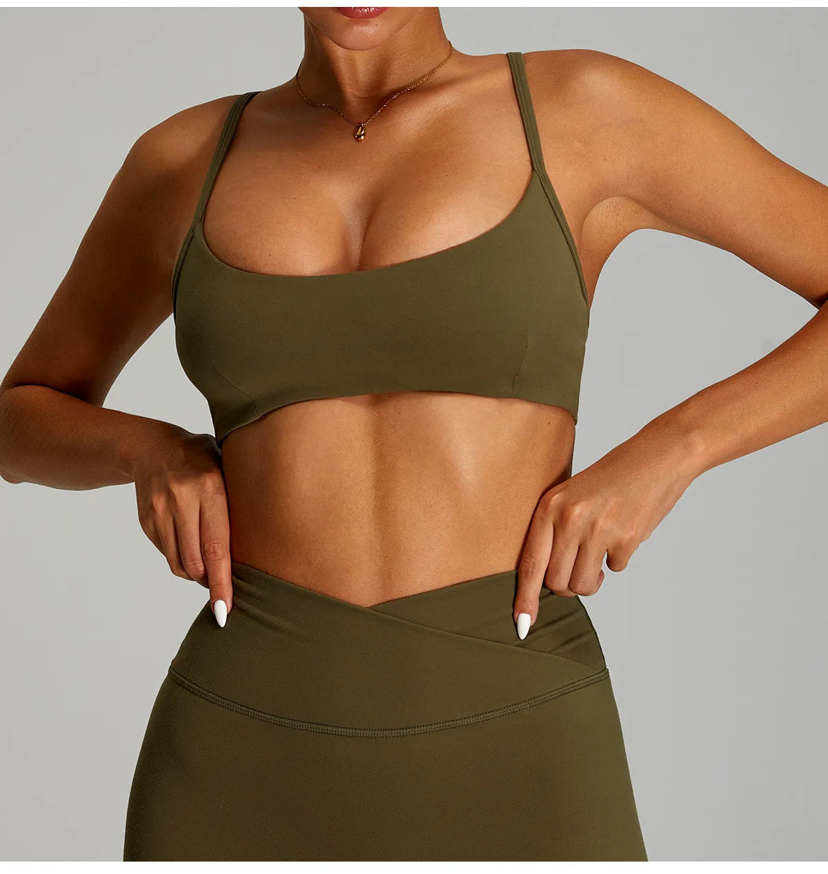 Reggiseno Sportivo con Spalline Sottili e Schiena Incrociata