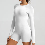 Short Jumpsuit Long Sleeve Sculptline™ Classic — Second Skin | White
