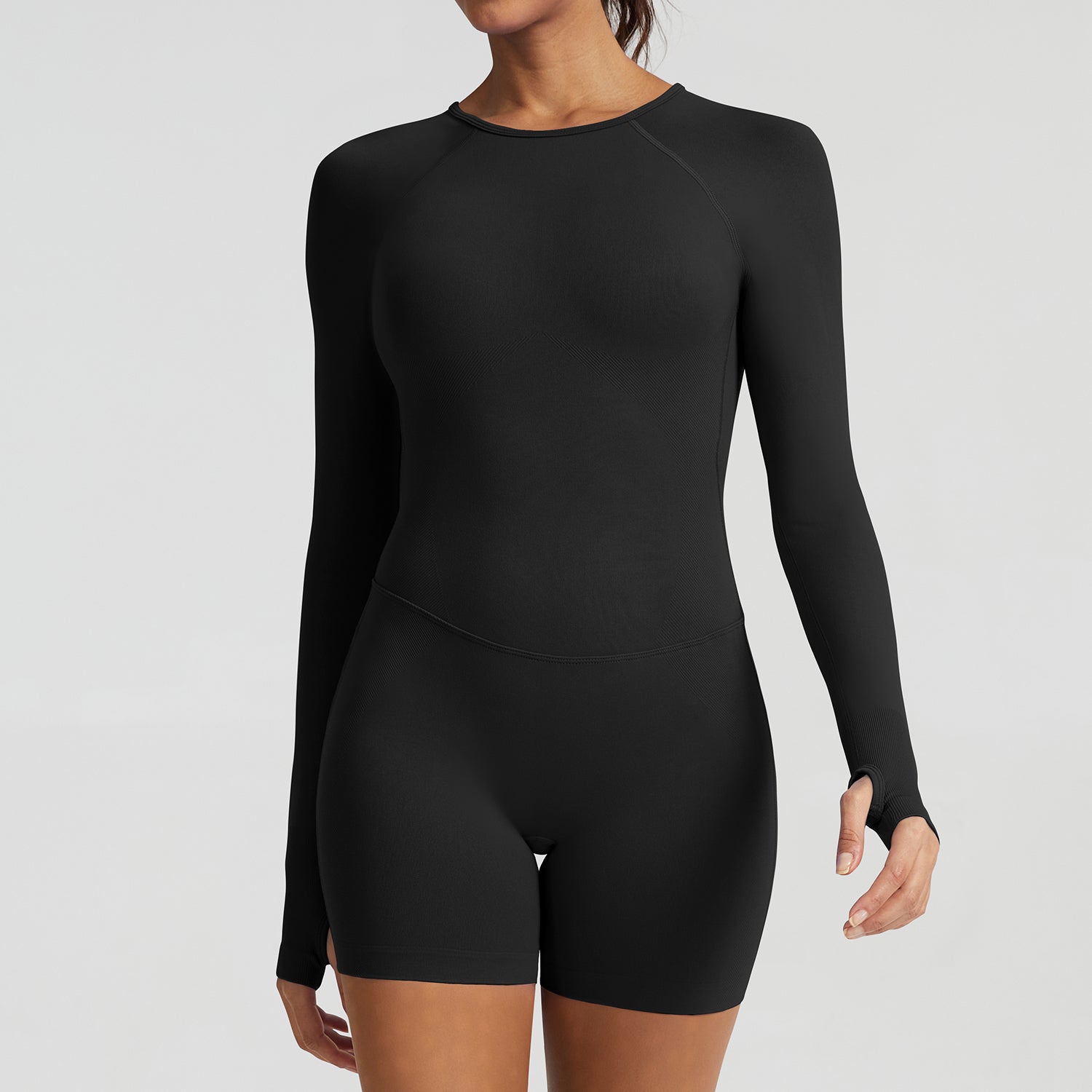 Body manica lunga seamless Sculptline, colore Nero