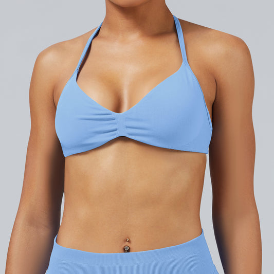 Reggiseno seamless con spalline sottili Sculptline, colore Azzurro Ghiaccio