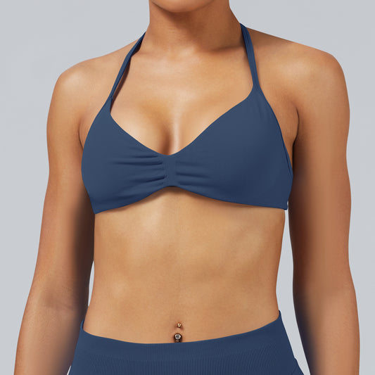 Reggiseno seamless con spalline sottili Sculptline, colore Blu Inchiostro