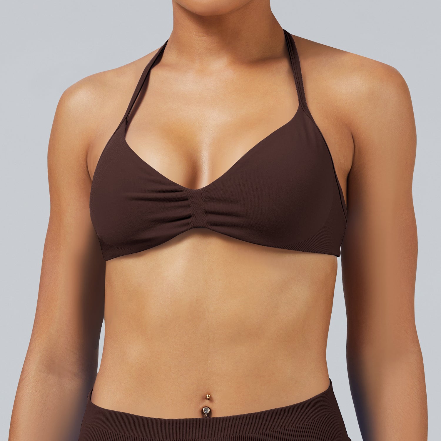 Reggiseno seamless con spalline sottili Sculptline, colore Marrone Scuro