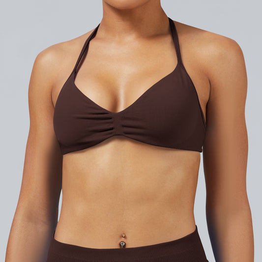 Reggiseno seamless con spalline sottili Sculptline, colore Marrone Scuro