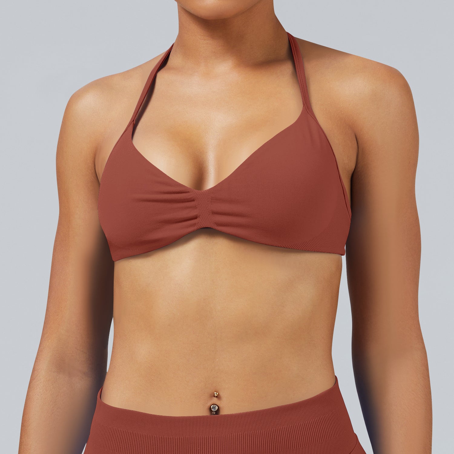 Reggiseno seamless con spalline sottili Sculptline, colore Rame Caramello
