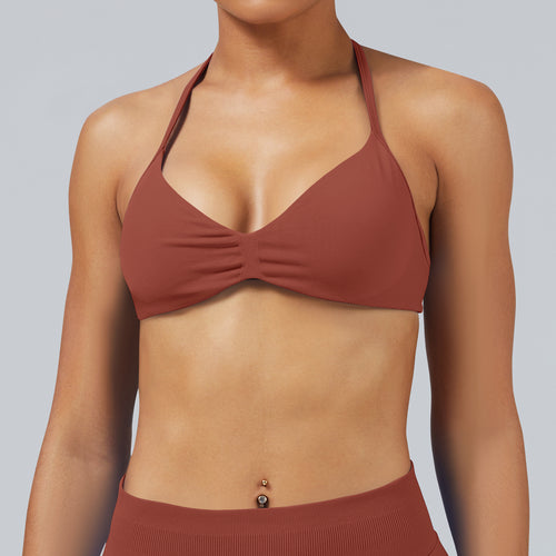 Reggiseno seamless con spalline sottili Sculptline, colore Rame Caramello