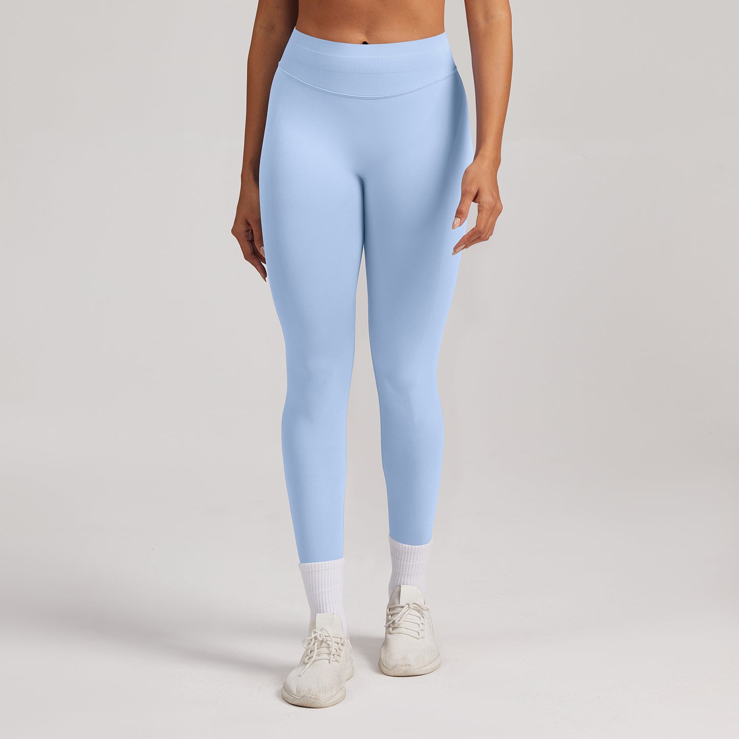 Leggings seamless a vita alta Sculptline, colore Azzurro Ghiaccio