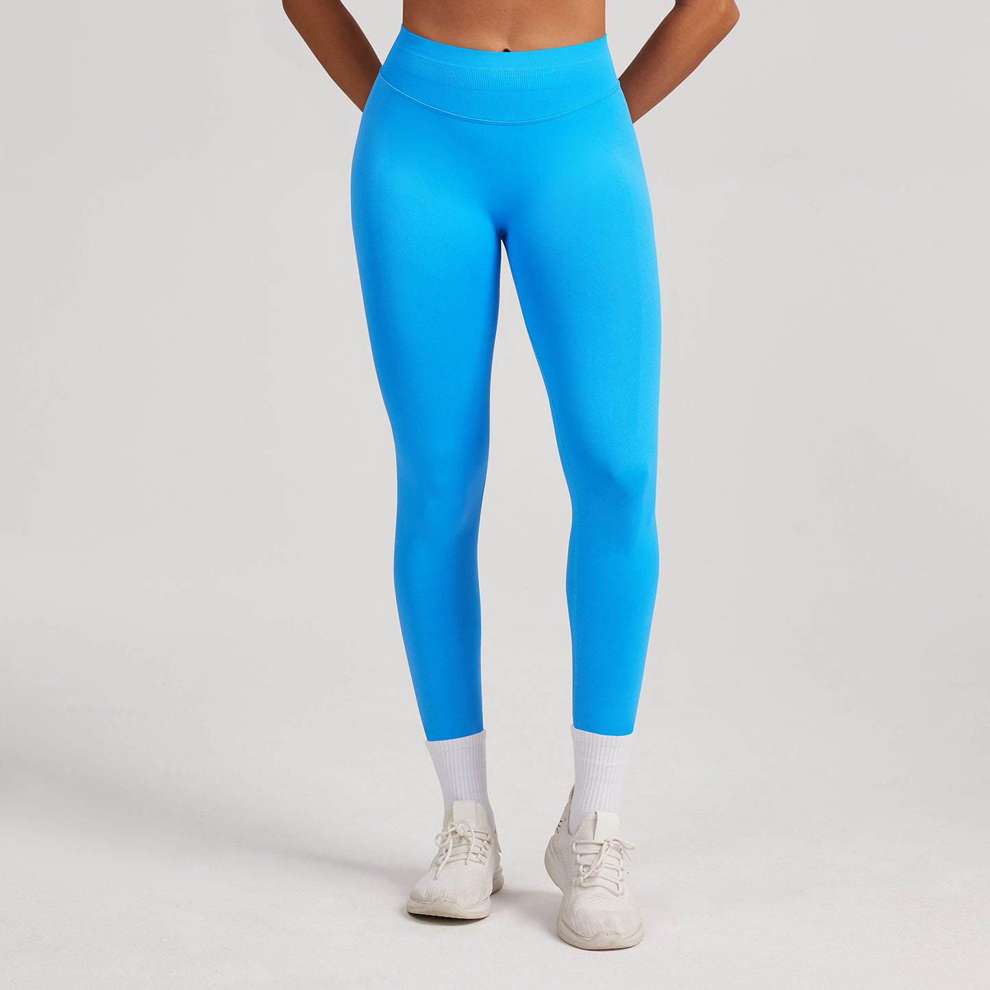 Leggings seamless a vita alta Sculptline, colore Blu Glaciale