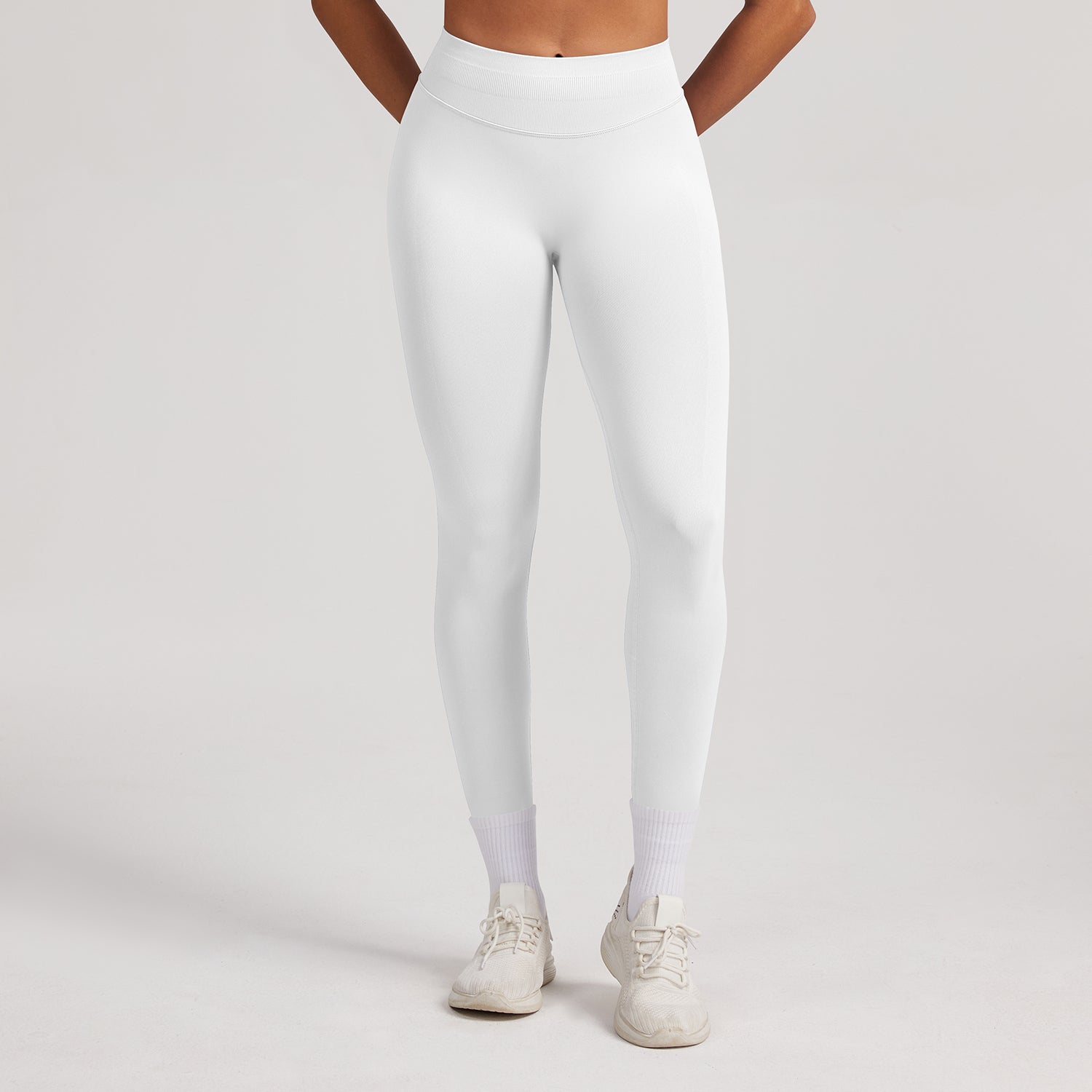 Leggings seamless a vita alta Sculptline, colore Bianco