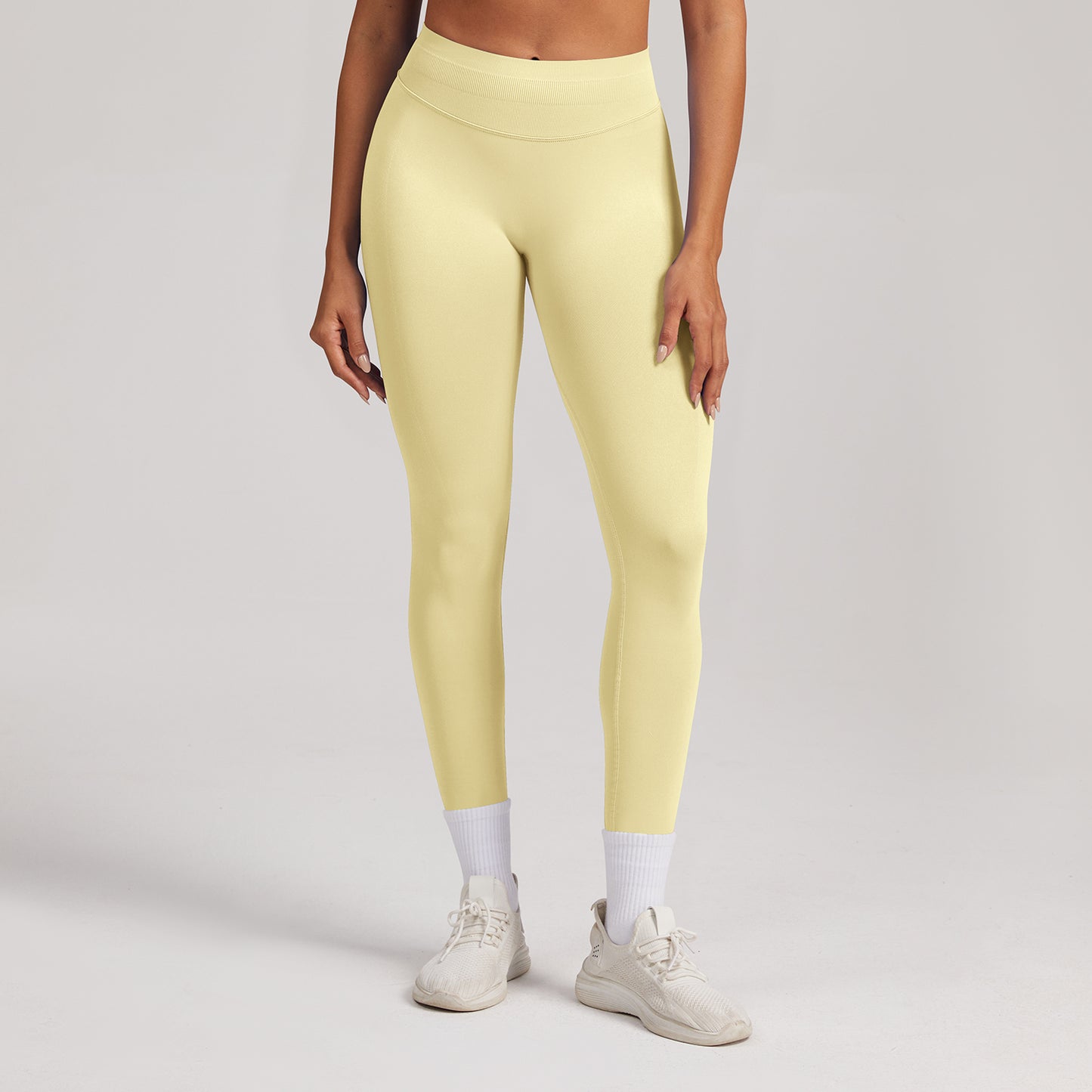 Leggings seamless a vita alta Sculptline, colore Burro