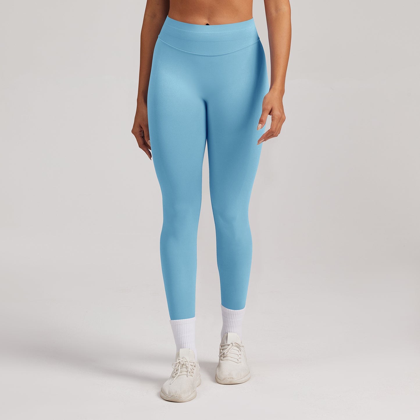 Leggings seamless a vita alta Sculptline, colore Celeste