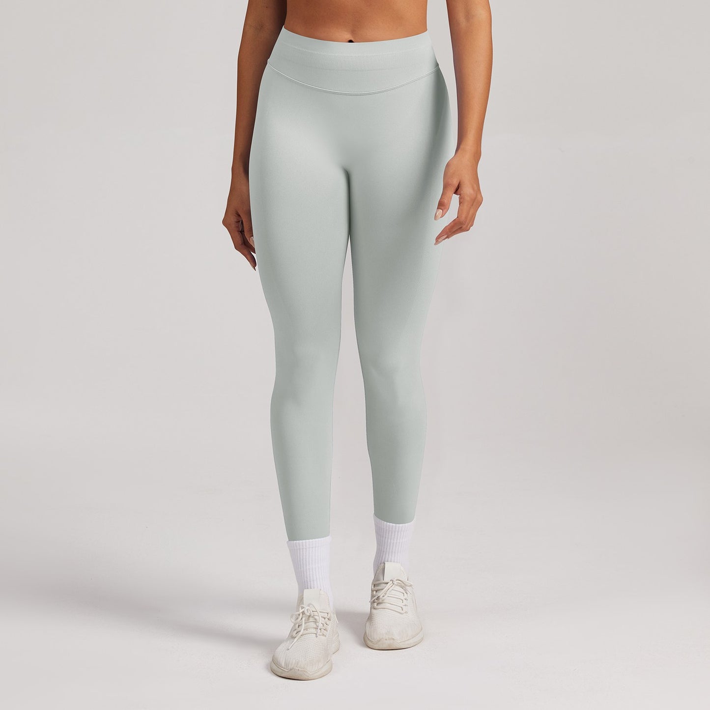 Leggings seamless a vita alta Sculptline, colore Crema Piuma