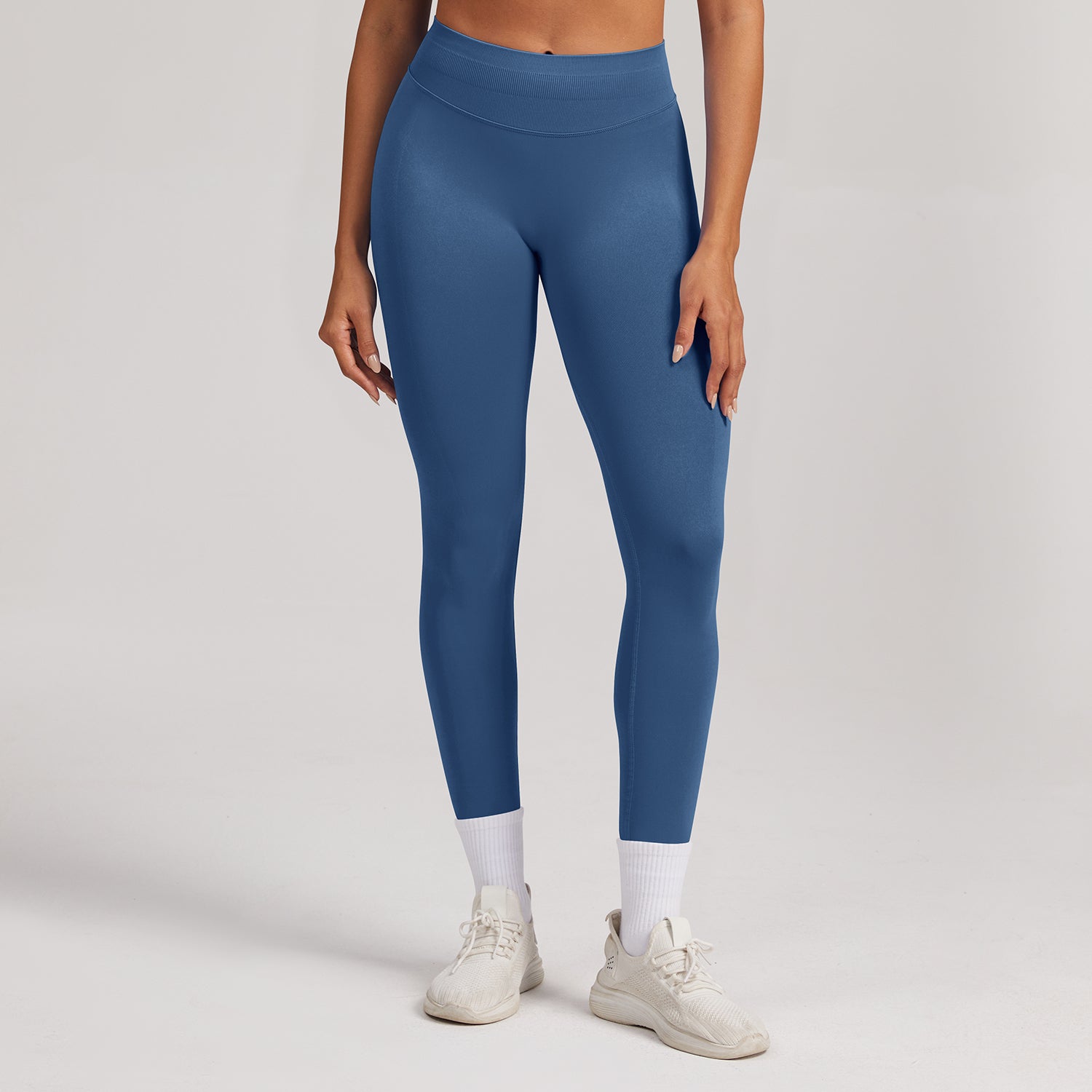 Leggings seamless a vita alta Sculptline, colore Grigio Blu