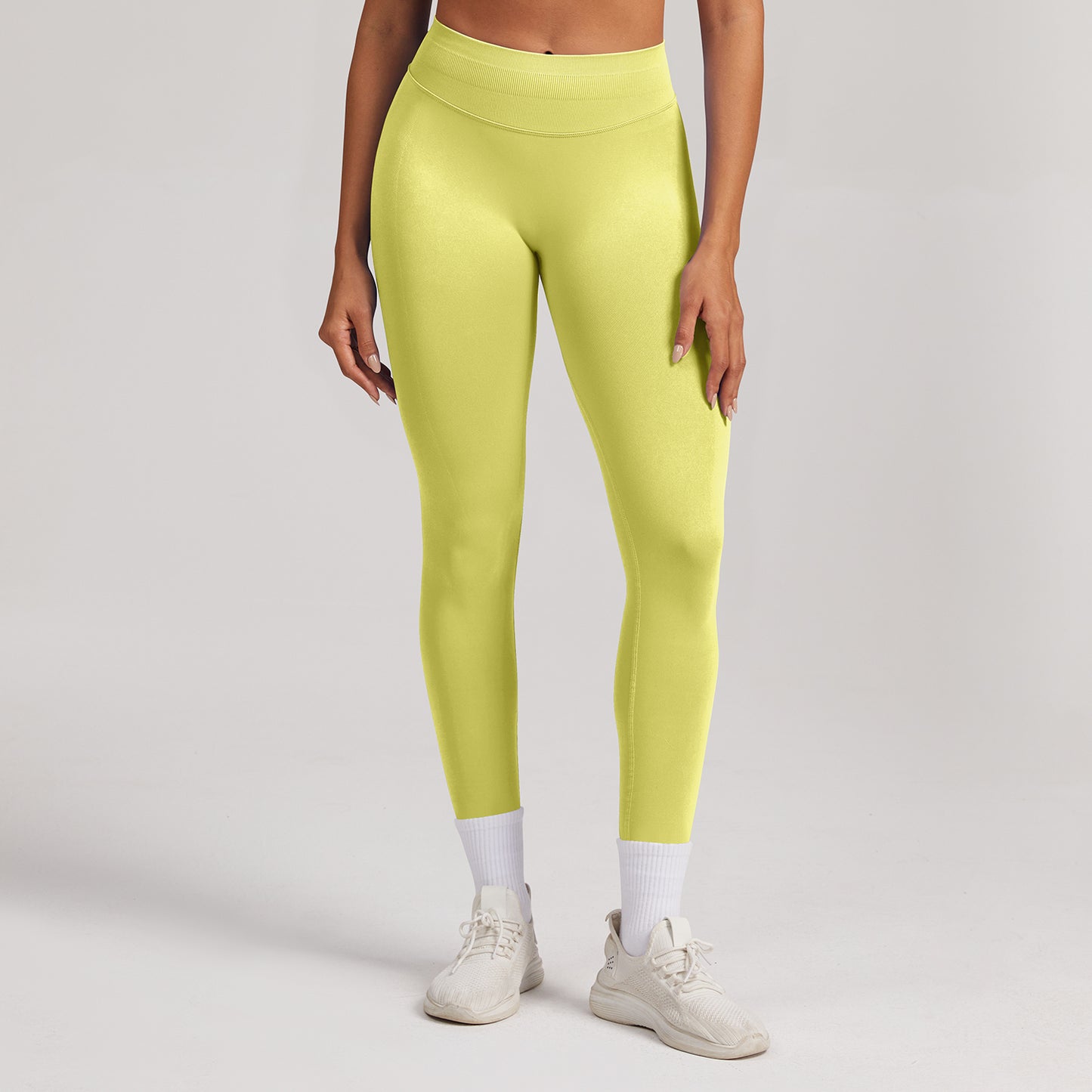 Leggings seamless a vita alta Sculptline, colore Giallo Pulcino