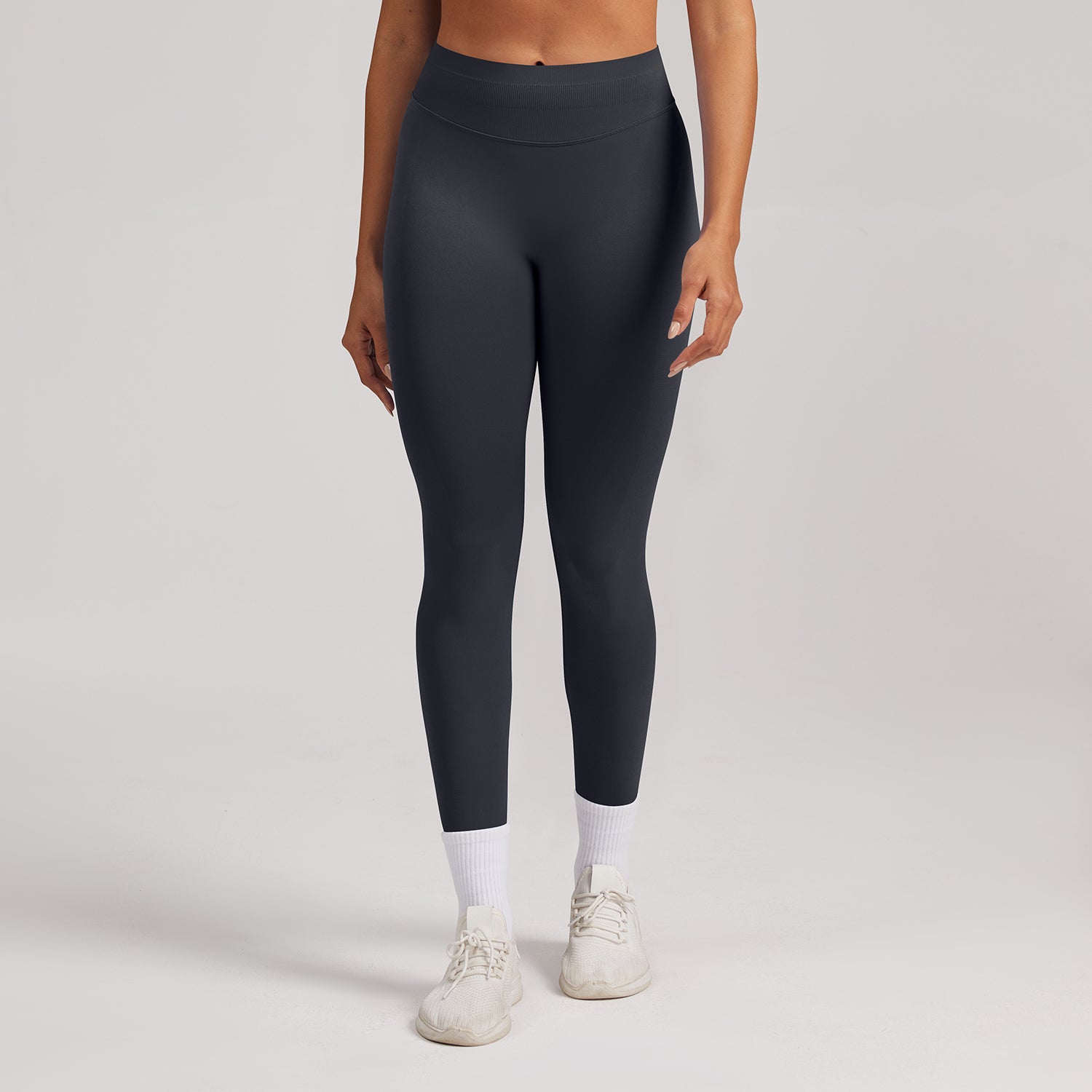 Leggings seamless a vita alta Sculptline, colore Grigio Squalo
