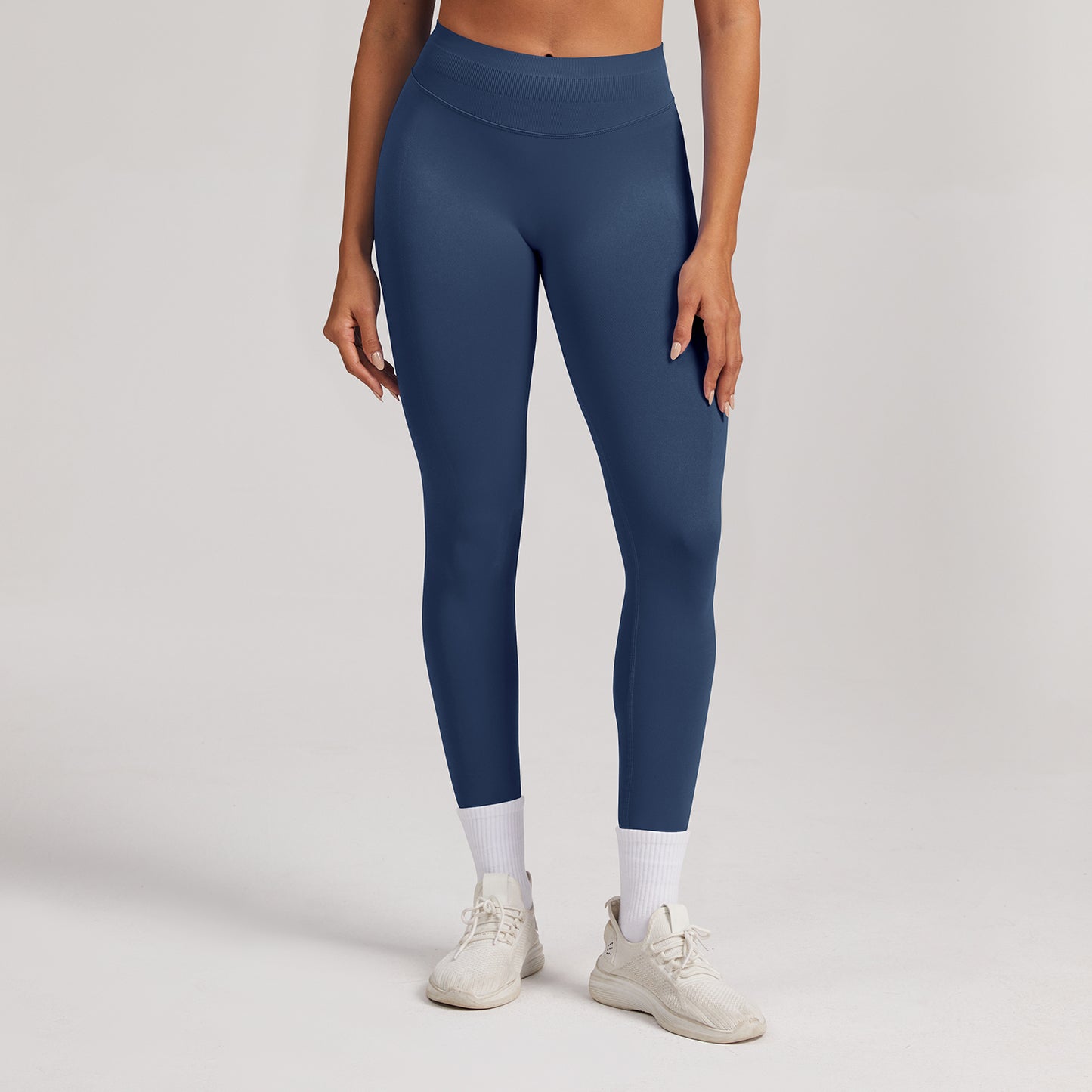Leggings seamless a vita alta Sculptline, colore Blu Inchiostro