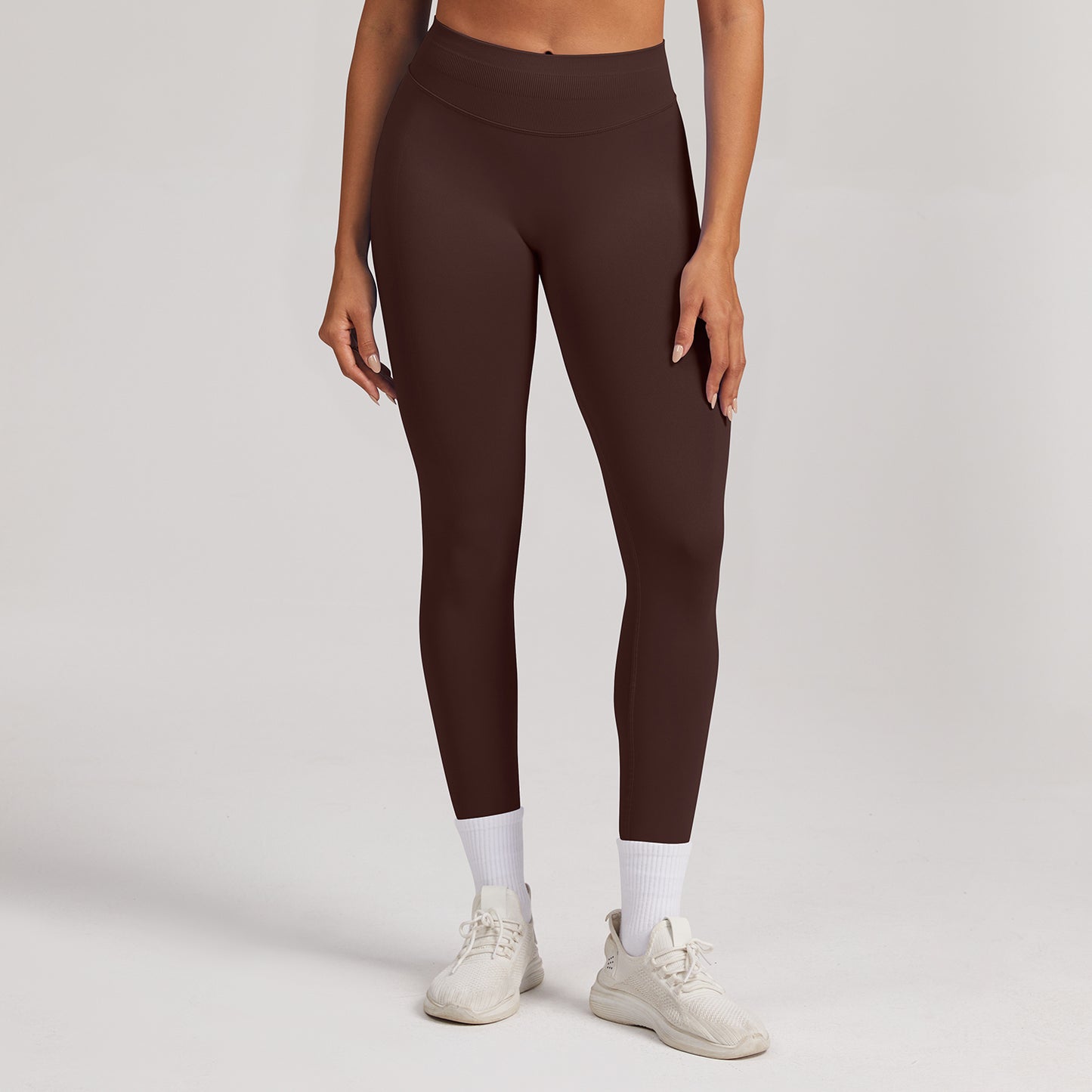 Leggings seamless a vita alta Sculptline, colore Marrone Scuro