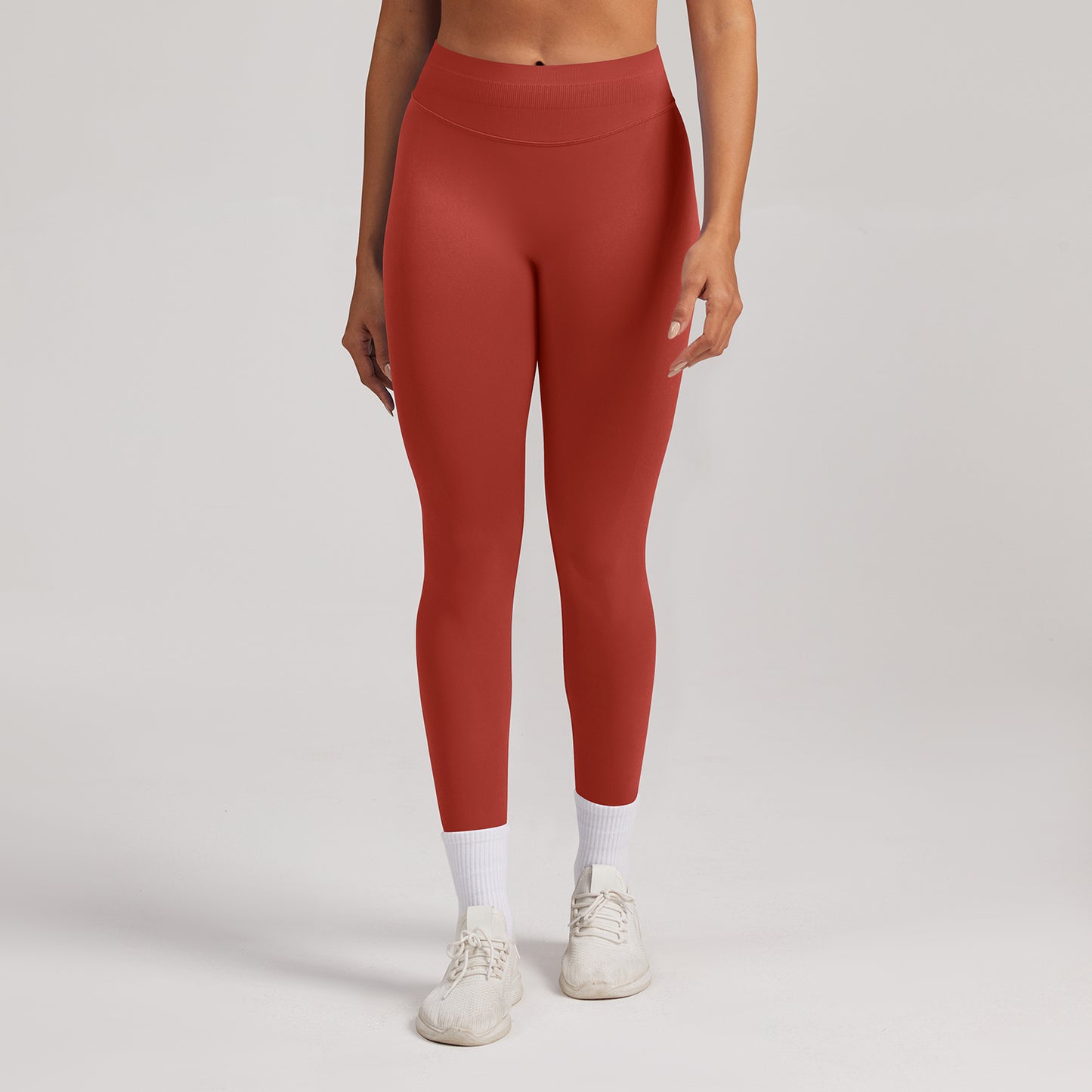 Leggings seamless a vita alta Sculptline, colore Rosso Peperoncino