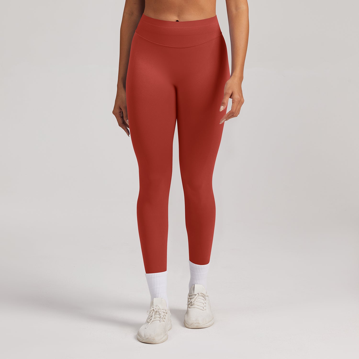 Leggings seamless a vita alta Sculptline, colore Rosso Peperoncino