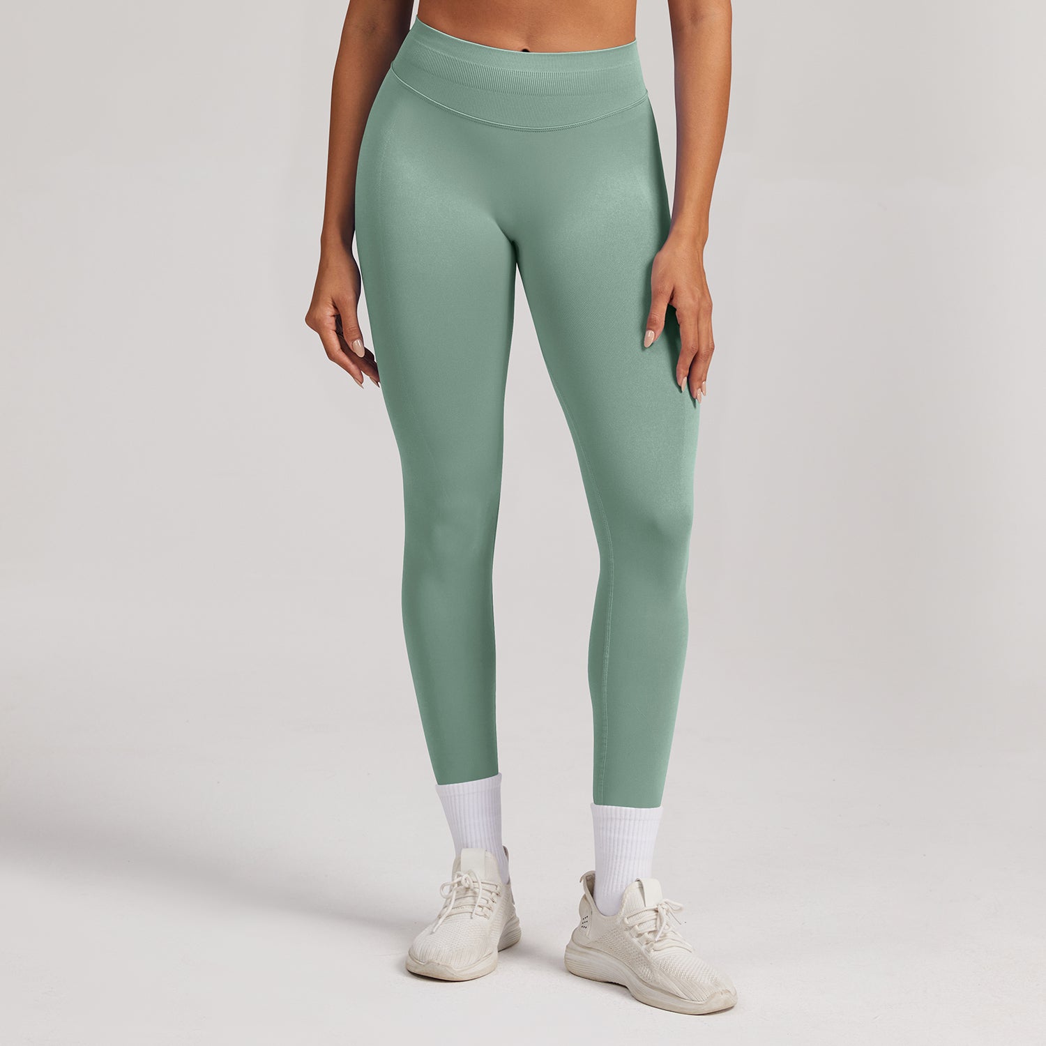 Leggings seamless a vita alta Sculptline, colore Verde Palma