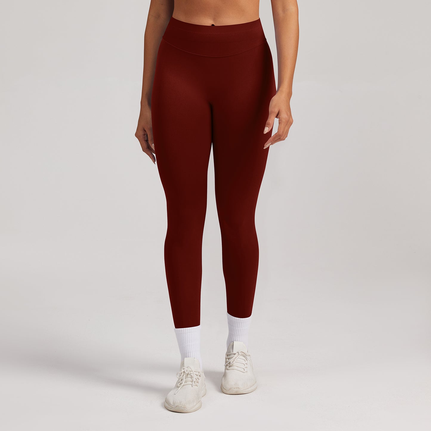 Leggings seamless a vita alta Sculptline, colore Rosso Vino