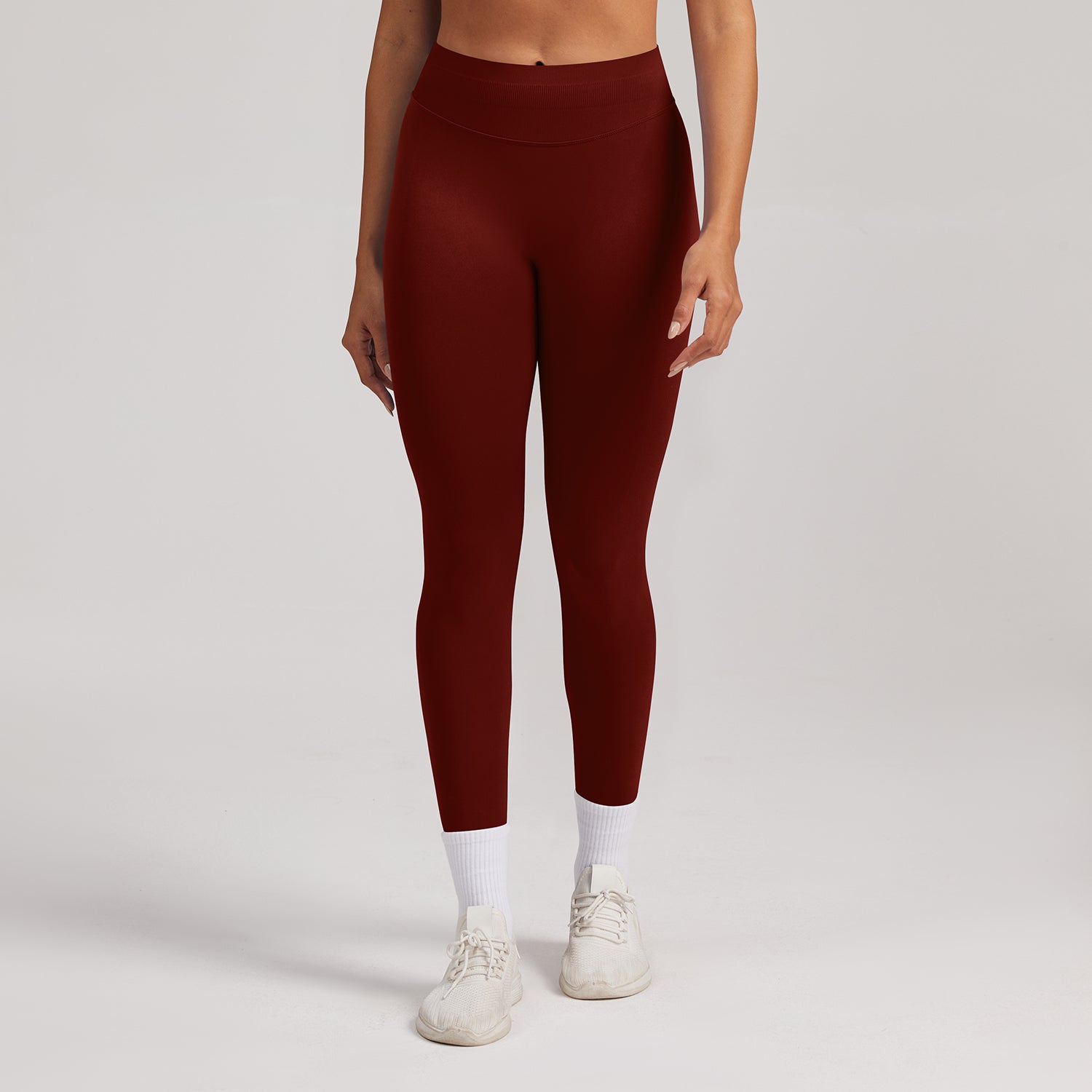 Leggings seamless a vita alta Sculptline, colore Rosso Vino