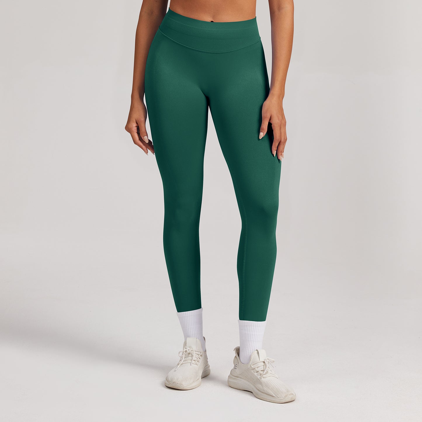 Leggings seamless a vita alta Sculptline, colore Verde Pino