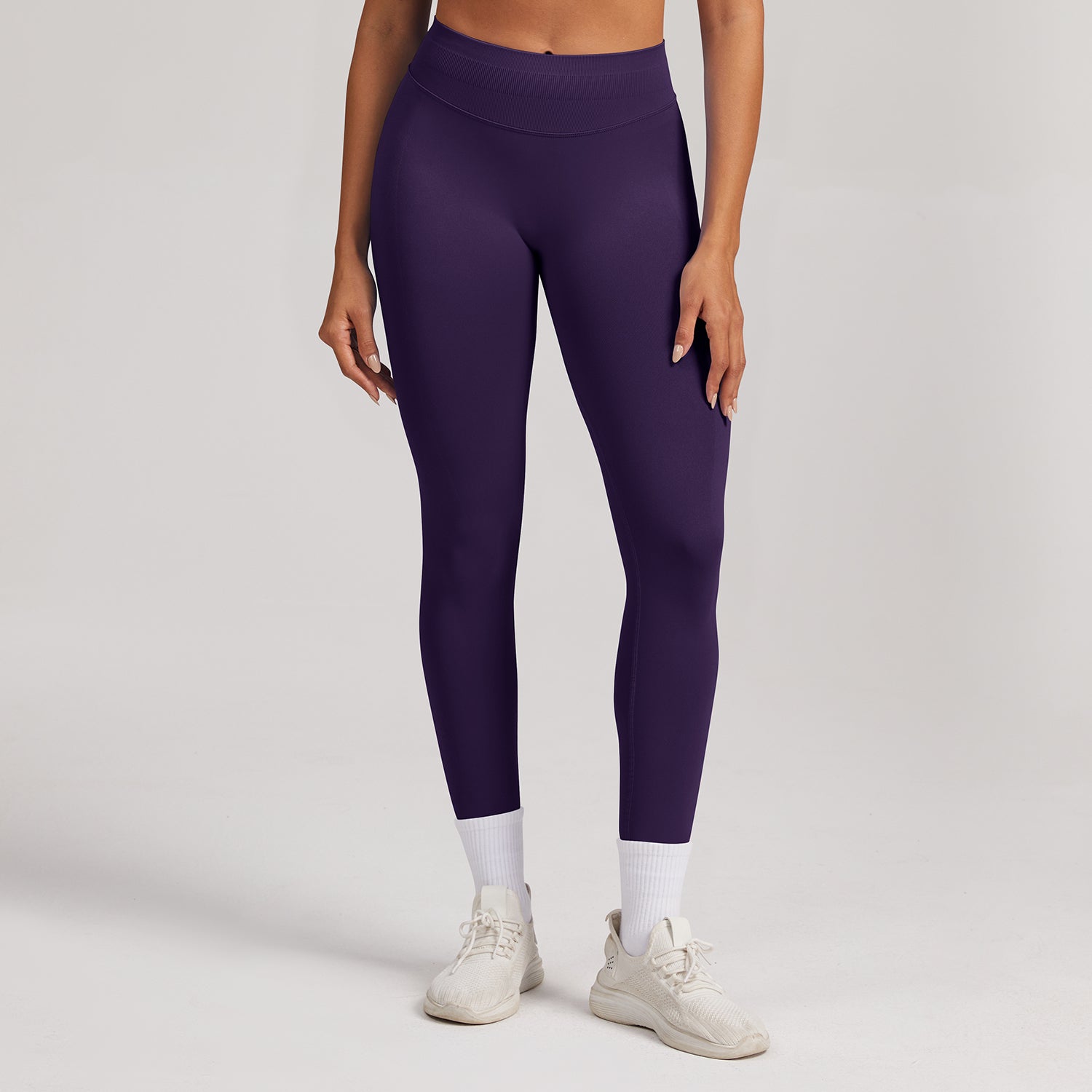 Leggings seamless a vita alta Sculptline, colore Viola Uva