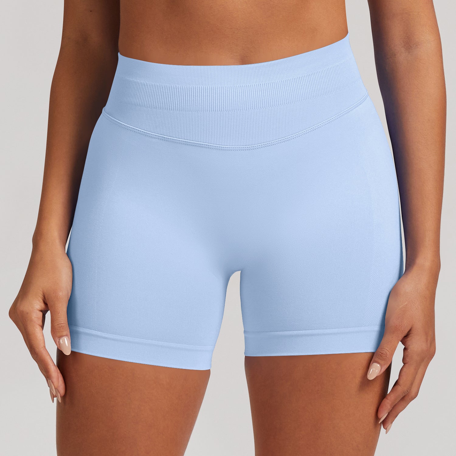 Short seamless a vita alta Sculptline, colore Azzurro Ghiaccio