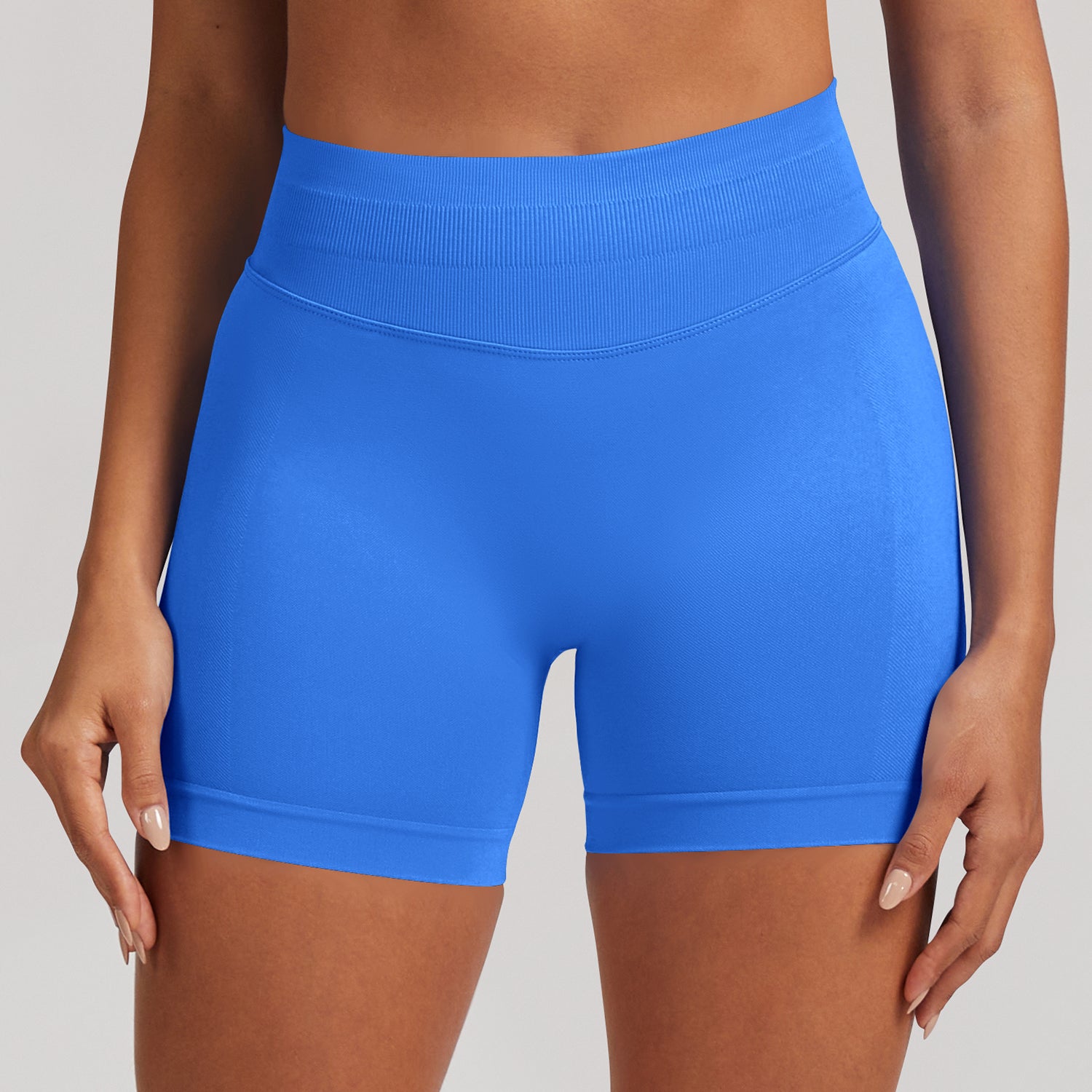 Short seamless a vita alta Sculptline, colore Blu Elettrico