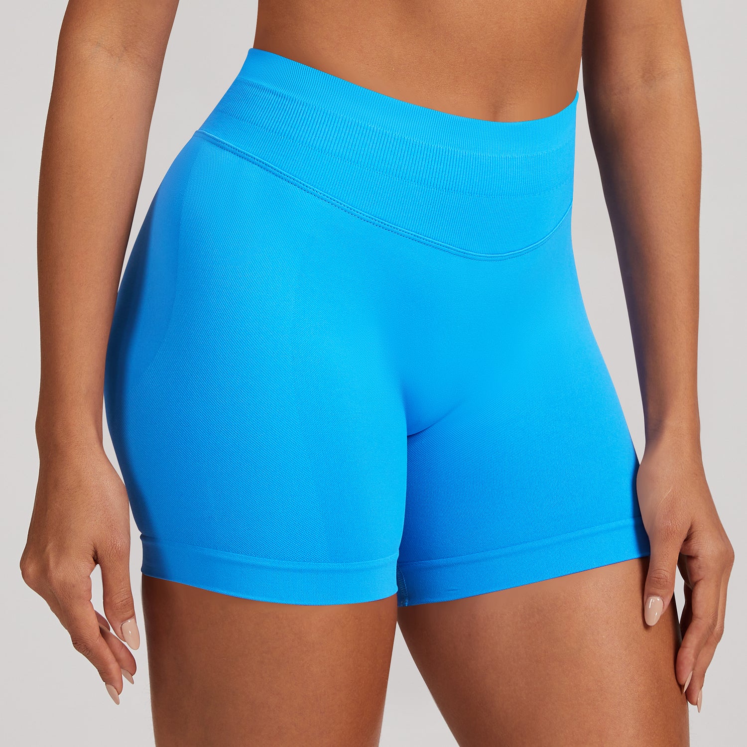 Short seamless a vita alta Sculptline, colore Blu Glaciale