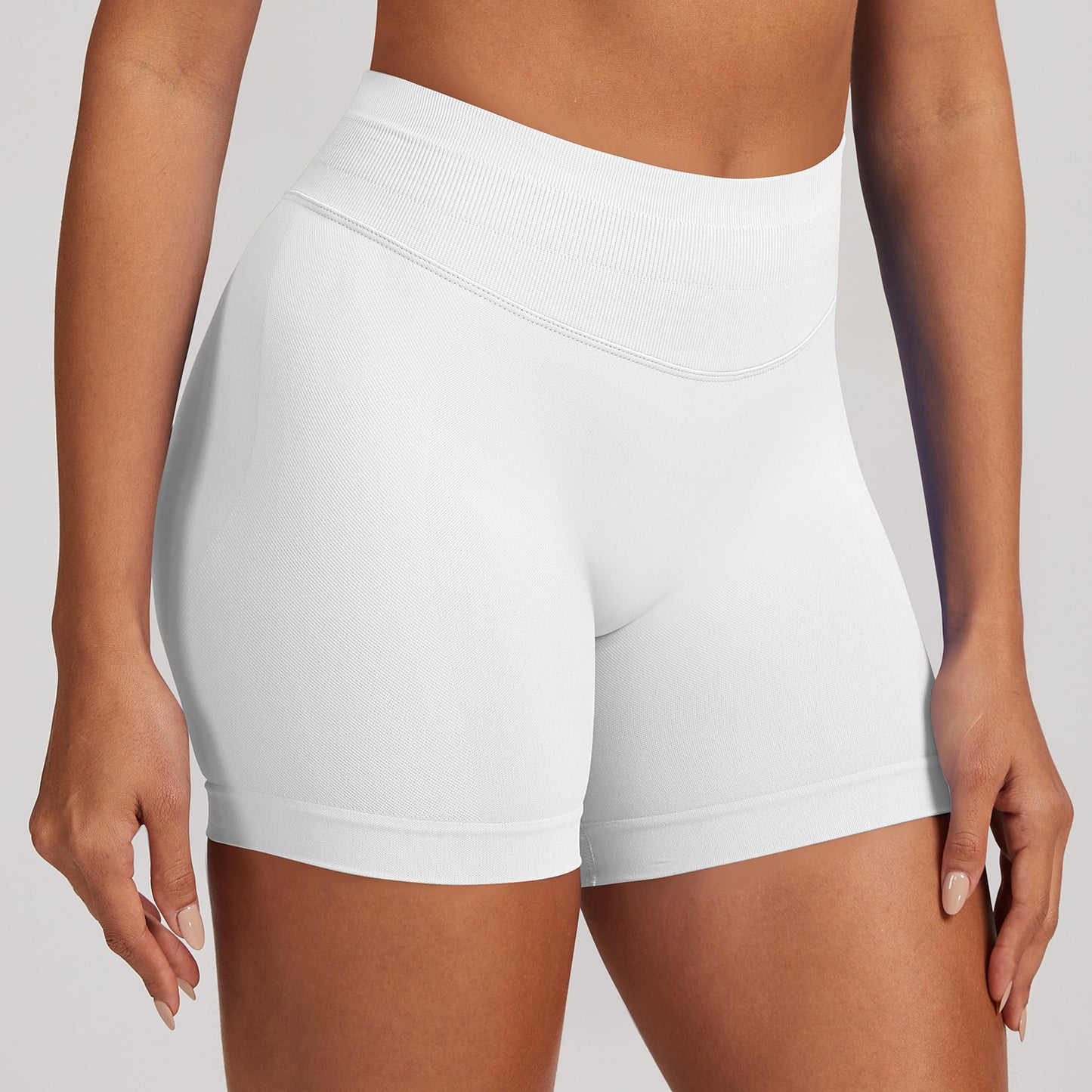 Short seamless a vita alta Sculptline, colore Bianco