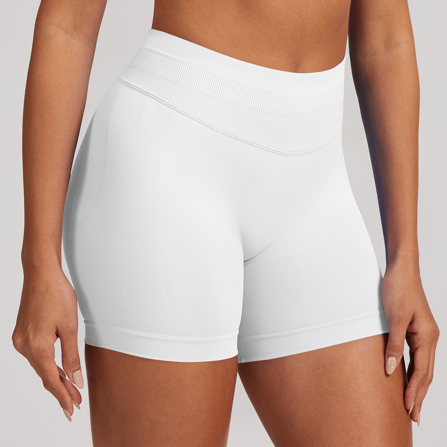 Short seamless a vita alta Sculptline, colore Bianco