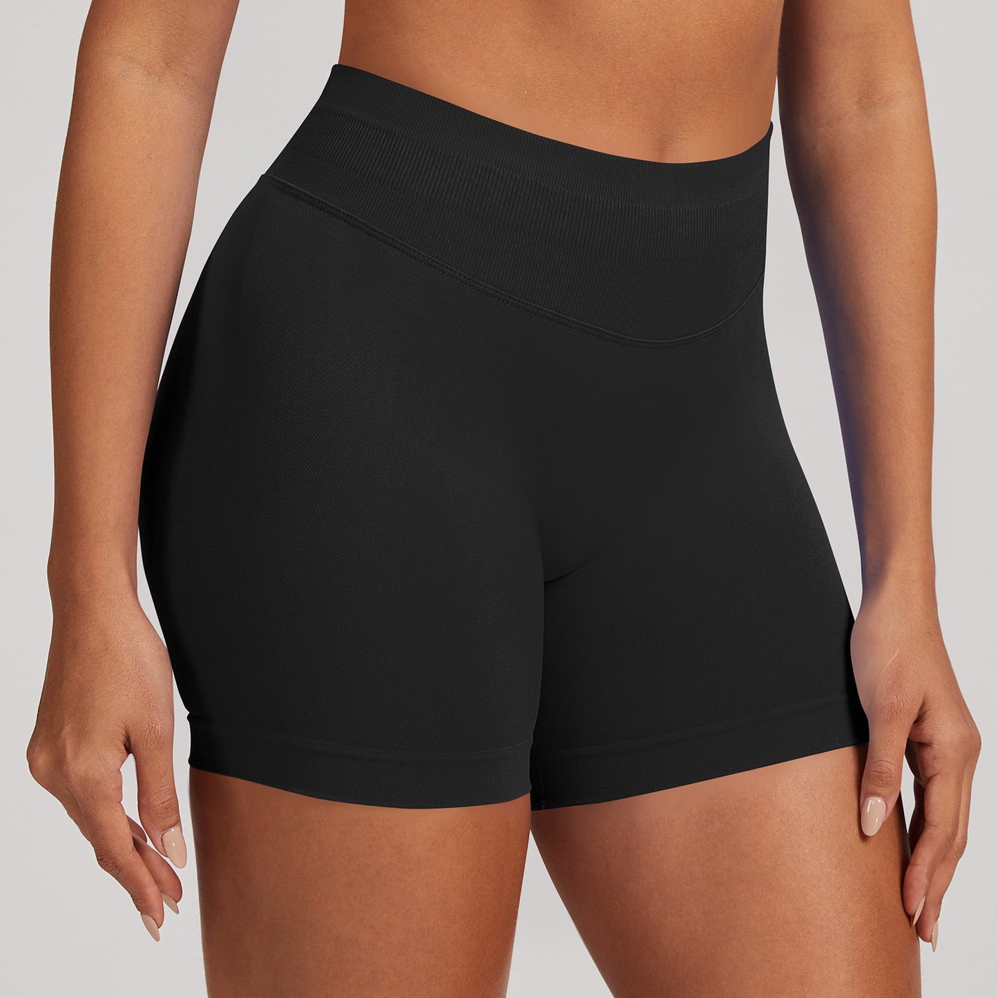 Short seamless a vita alta Sculptline, colore Nero