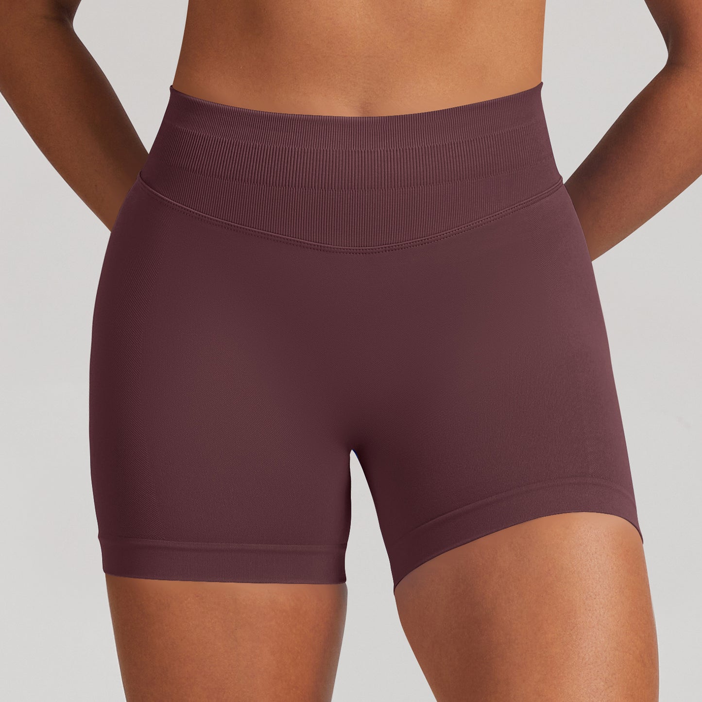 Short seamless a vita alta Sculptline, colore Caffè Scuro