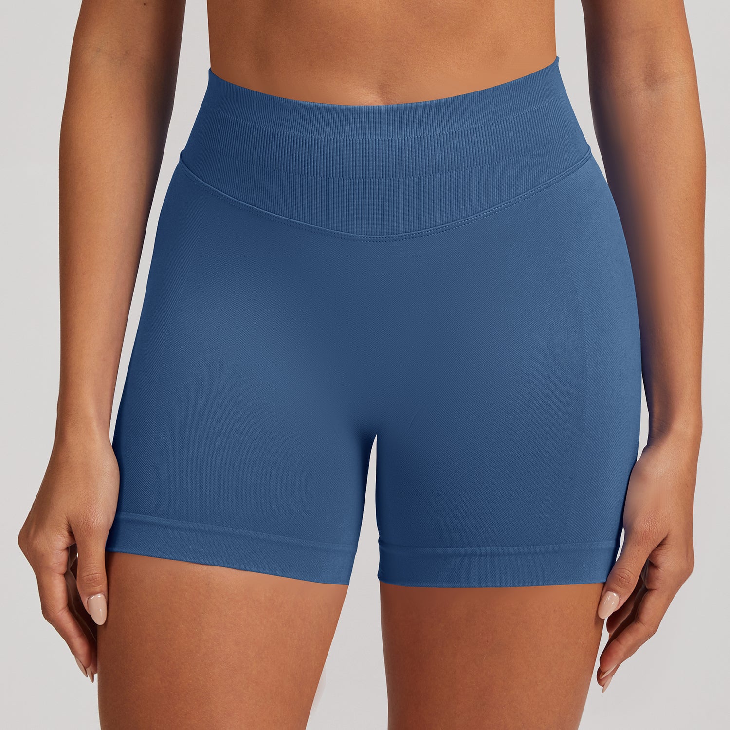 Short seamless a vita alta Sculptline, colore Grigio Blu
