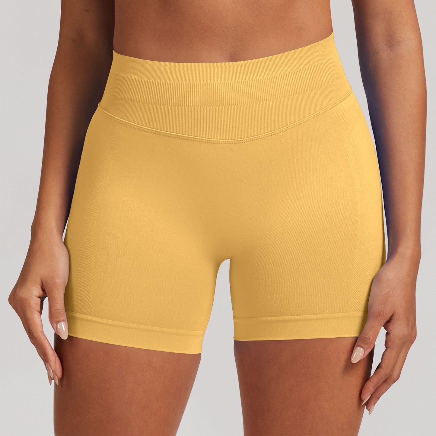 Short seamless a vita alta Sculptline, colore Giallo