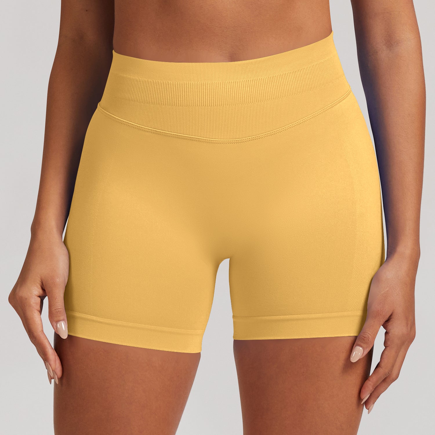 Short seamless a vita alta Sculptline, colore Giallo