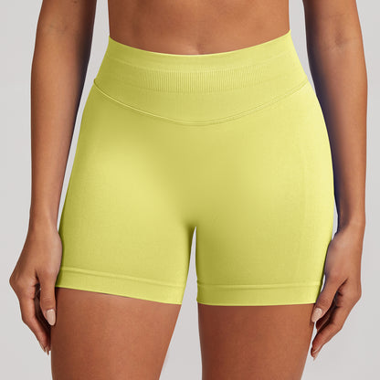 Short seamless a vita alta Sculptline, colore Giallo Pulcino
