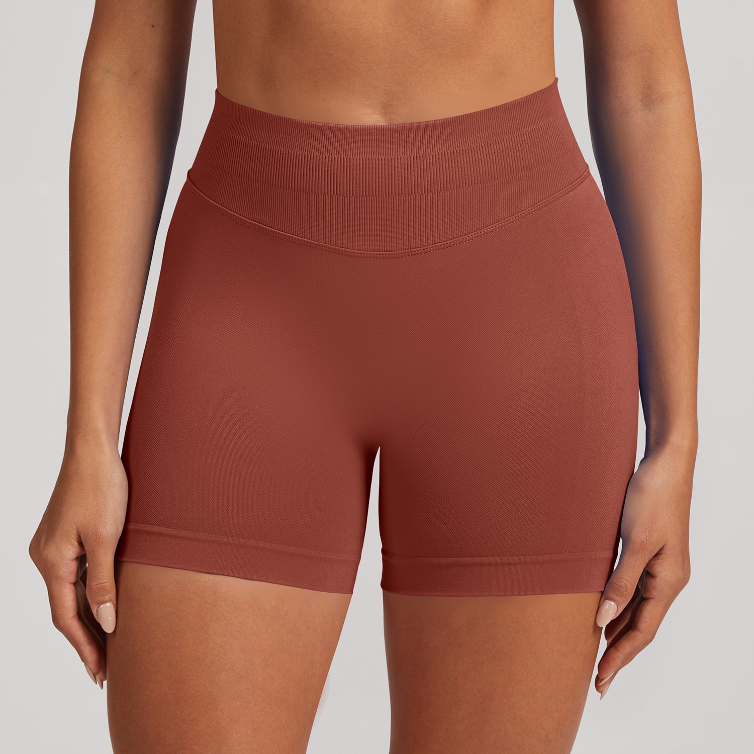Short seamless a vita alta Sculptline, colore Rame Caramello