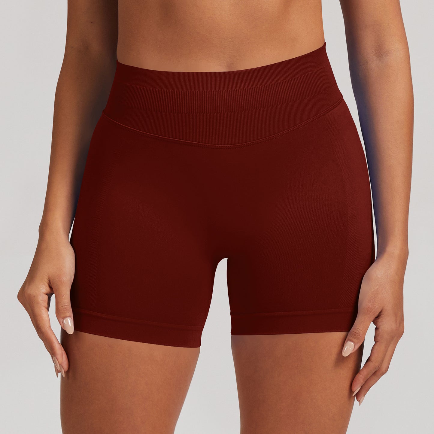 Short seamless a vita alta Sculptline, colore Rosso Vino