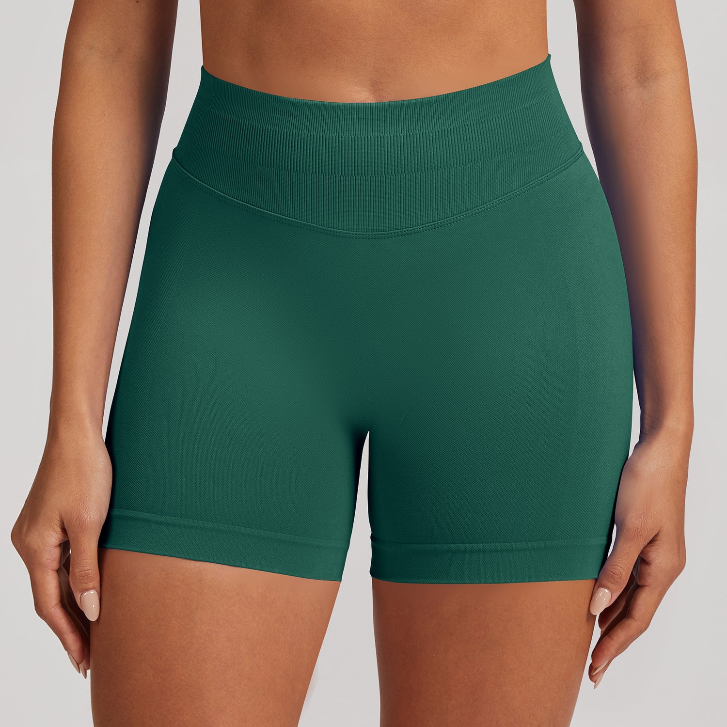 Short seamless a vita alta Sculptline, colore Verde Pino