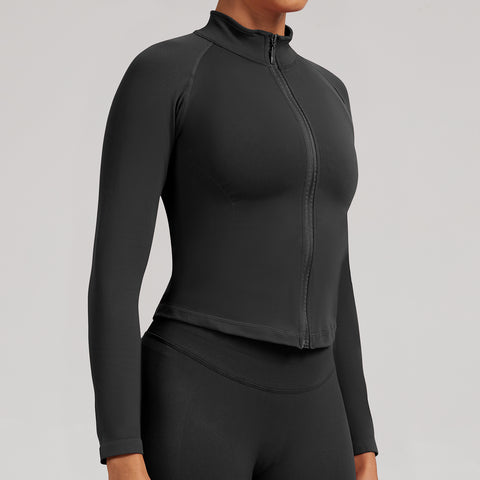 Giacca zip seamless Sculptline, colore Nero