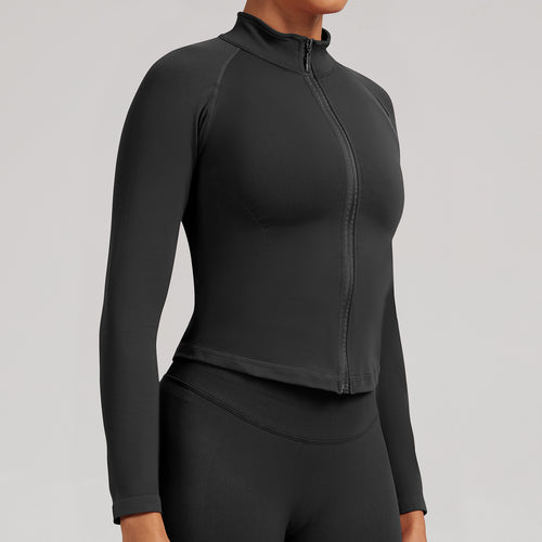 Giacca zip seamless Sculptline, colore Nero