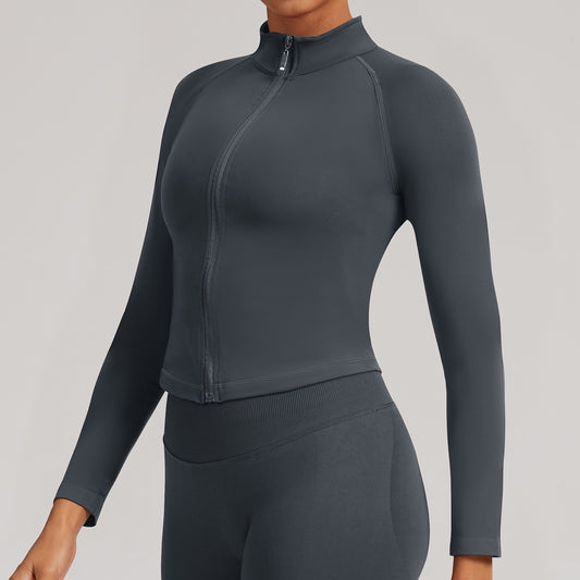 Giacca zip seamless Sculptline, colore Grigio Squalo