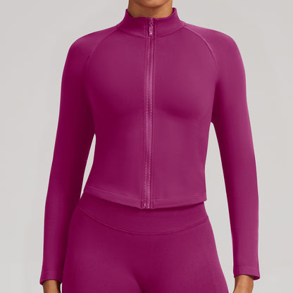 Giacca zip seamless Sculptline, colore Rosso Bacca