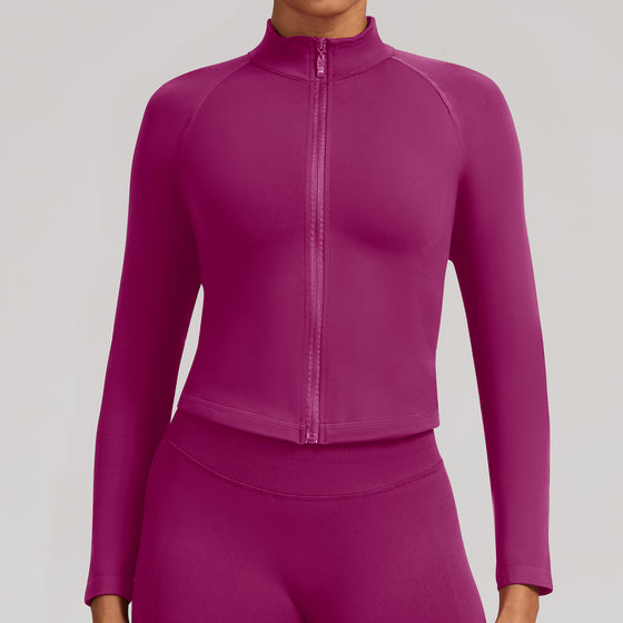 Sculptline™ Classic Zip Jacket — Second Skin | Berry Red